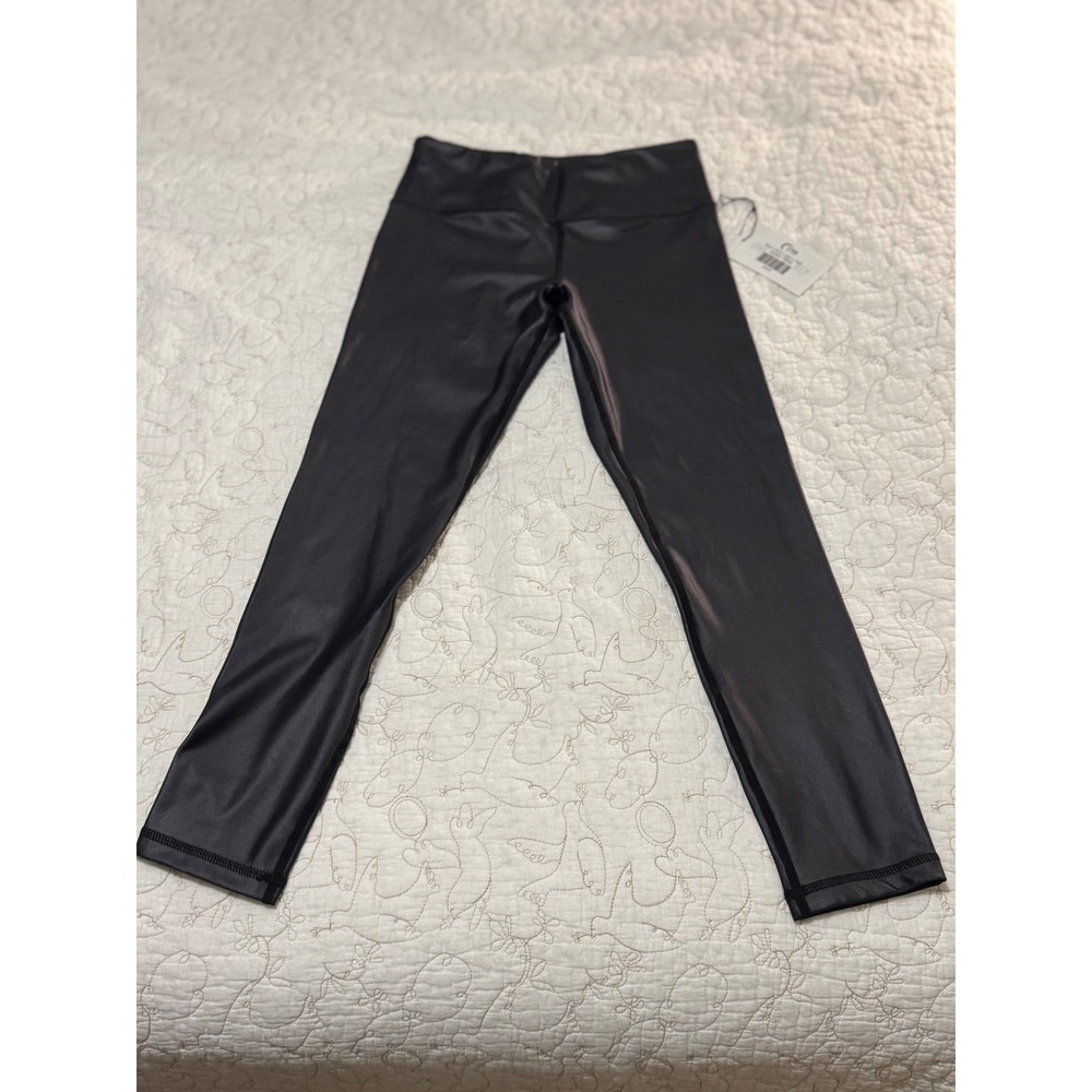 ZYIA Active Black Shine Light n Tight Hi Rise 7/8 Leggings Size M